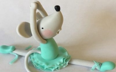 CUTE BALLERINA MOUSE CAKE TOPPER