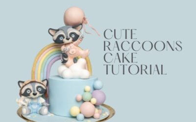 CUTE RACCOONS BABY SHOWER CAKE