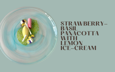 STRAWBERRY-BASIL PANACOTTA WITH LEMON ICE-CREAM TUTORIAL